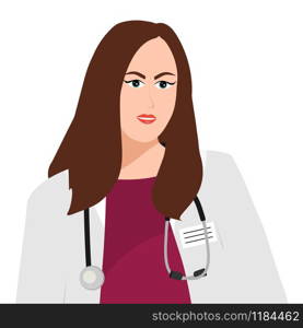 Women doctors therapists with a phonendoscope on a white background. people icons. Women doctors therapists with a phonendoscope on a white background