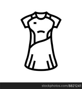 women dress badminton line icon vector. women dress badminton sign. isolated contour symbol black illustration. women dress badminton line icon vector illustration