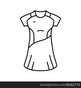 women dress badminton line icon vector. women dress badminton sign. isolated contour symbol black illustration. women dress badminton line icon vector illustration