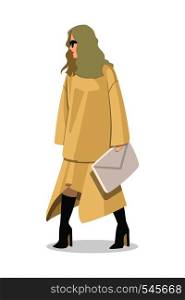 Women dressed in stylish trendy clothes, fashion girls, models wearing modern autumn outfit, female cartoon characters, vector illustration. Women dressed in stylish trendy clothes - female fashion illustration