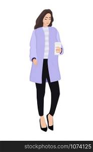 Women dressed in stylish trendy clothes, fashion girls, models wearing modern casual office style - dress, skirts, trouser suits, jackets vector female cartoon characters, vector illustration. Women dressed in stylish trendy clothes - female fashion illustration