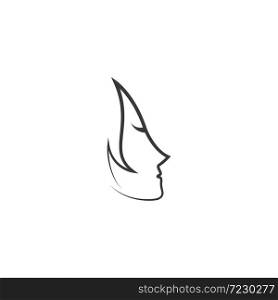 Women face silhouette illustration Logo Template