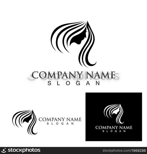 women hair salon logo and symbol vector