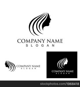 women hair salon logo and symbol vector