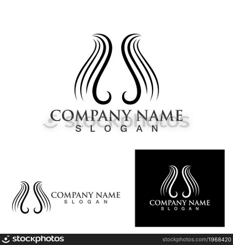 women hair salon logo and symbol vector