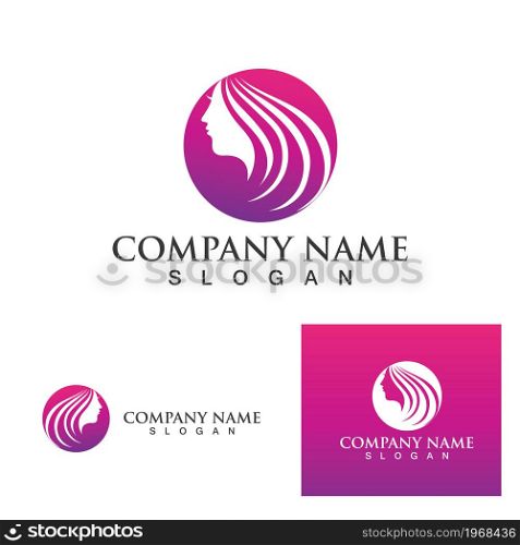 women hair salon logo and symbol vector
