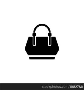 Women Handbag. Flat Vector Icon. Simple black symbol on white background. Women Handbag Flat Vector Icon