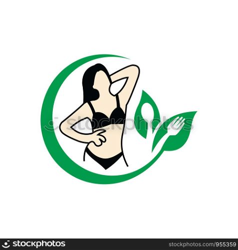 Women health and wellness vector logo design template.