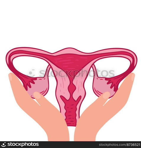 Women health - Floral Infographic of Polycystic ovary syndrome. Patient-friendly scheme of PCOS, Multifollicular cyst. Gynecological problems - Neutral medical diagram uterus and uterine appendages. Women health - Floral Infographic of Polycystic ovary syndrome. Patient-friendly scheme of PCOS, Multifollicular cyst. Gynecological problems - Neutral medical diagram uterus and uterine appendages,