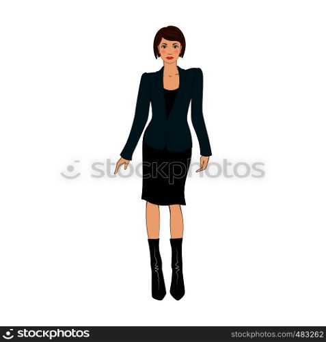 Women in elegant office clothes flat icon on a white background. Women in elegant office clothes flat icon