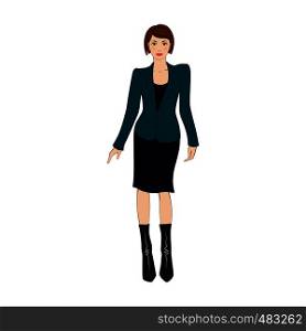 Women in elegant office clothes flat icon on a white background. Women in elegant office clothes flat icon