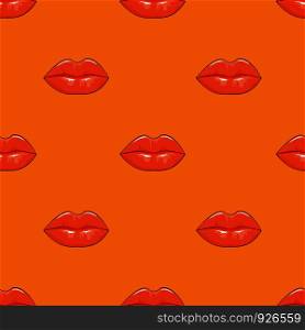 Women lips Seamless pattern with orange colour tone for Autumn background,Vector illustration seamless swatch in the swatches panel, for wrapping paper, textile, , wallpaper, fashion, clothing and bag