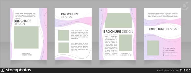 Women mental health support blank brochure design. Template set with copy space for text. Premade corporate reports collection. Editable 4 paper pages. Nunito Bold, ExtraLight, Light fonts used. Women mental health support blank brochure design