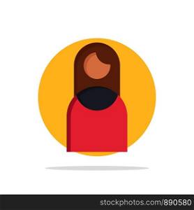 Women, Mother, Girl, Lady Abstract Circle Background Flat color Icon
