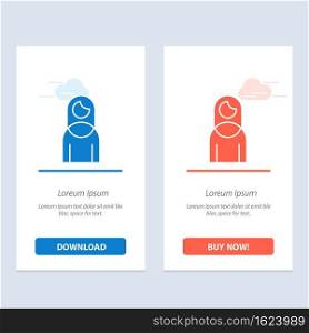 Women, Mother, Girl, Lady  Blue and Red Download and Buy Now web Widget Card Template