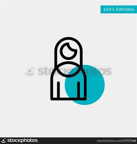 Women, Mother, Girl, Lady turquoise highlight circle point Vector icon