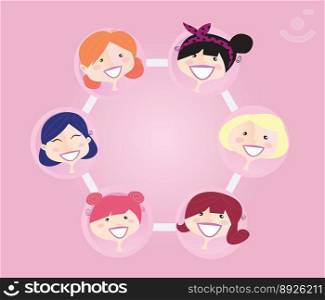 Women networking group vector image