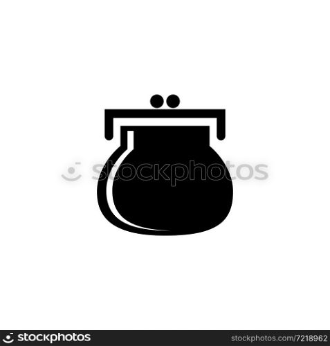 Women Old Purse, Retro Coins Wallet. Flat Vector Icon illustration. Simple black symbol on white background. Women Old Purse, Retro Coins Wallet sign design template for web and mobile UI element. Women Old Purse, Retro Coins Wallet. Flat Vector Icon illustration. Simple black symbol on white background. Women Old Purse, Retro Coins Wallet sign design template for web and mobile UI element.
