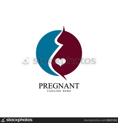 women pregnant logo vector icon template