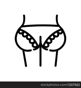 women&rsquo;s ass in Lacy underwear icon vector. women&rsquo;s ass in Lacy underwear sign. isolated contour symbol illustration. women&rsquo;s ass in Lacy underwear icon vector outline illustration