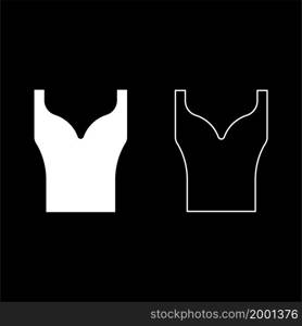 Women&rsquo;s clothing top dress Jersey shirt blouse jumper singlet icon white color vector illustration flat style simple image set. Women&rsquo;s clothing top dress Jersey shirt blouse jumper singlet icon white color vector illustration flat style image set