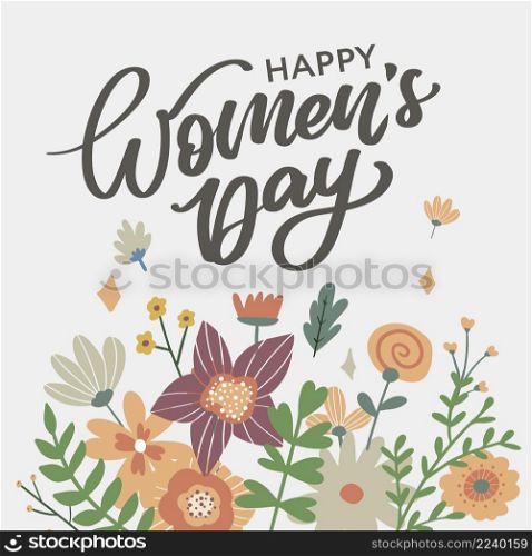 Women&rsquo;s Day hand drawn lettering. Red text isolated on white for postcard, poster, banner design element. Happy Women&rsquo;s Day script calligraphy. Ready holiday lettering. Women&rsquo;s Day hand drawn lettering. Red text isolated on white for postcard, poster, banner design element. Happy Women&rsquo;s Day script calligraphy. Ready holiday lettering design.
