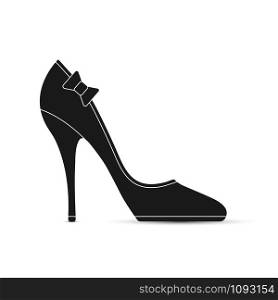 Women&rsquo;s shoes with a bow. Flat design.