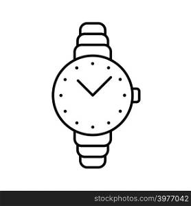 Women&rsquo;s wristwatch linear icon. Thin line illustration. Contour symbol. Vector isolated outline drawing. Women&rsquo;s wristwatch linear icon