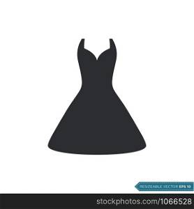 Women's Dress Icon Vector Template Flat Design Illustration Design