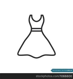 Women's Dress Icon Vector Template Flat Design Illustration Design