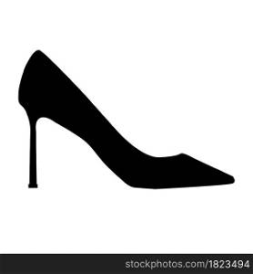 Women?s shoe icon on white background. Women?s high-heeled shoes sign. shoe symbol. flat style.