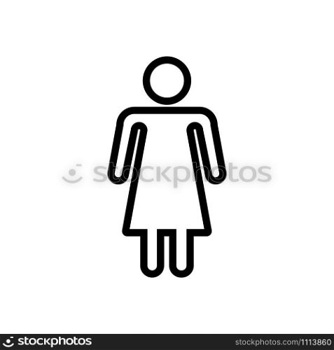 Women s toilet icon vector. A thin line sign. Isolated contour symbol illustration. Women s toilet icon vector. Isolated contour symbol illustration