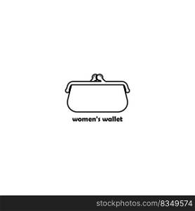 women’s wallet vector icon illustration logo design