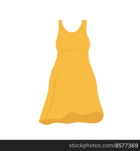 Women’s Yellow Sleeveless Dress. Flat vector illustration.. Women’s Yellow Sleeveless Dress. Flat vector illustration