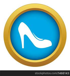 Women shoe with heels icon blue vector isolated on white background for any design. Women shoe with heels icon blue vector isolated