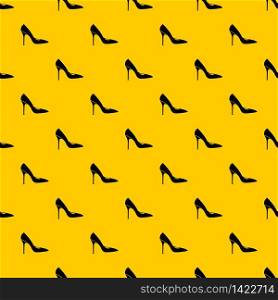 Women shoe with high heels pattern seamless vector repeat geometric yellow for any design. Women shoe with high heels pattern vector