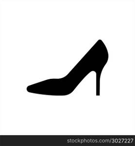 Women Shoes Icon Vector Art Illustration. Women Shoes Icon