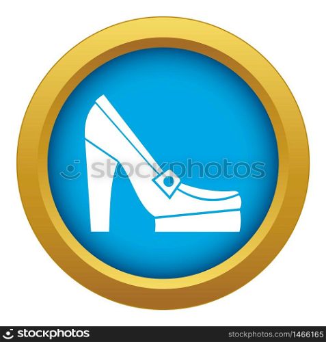 Women shoes on platform icon blue vector isolated on white background for any design. Women shoes on platform icon blue vector isolated