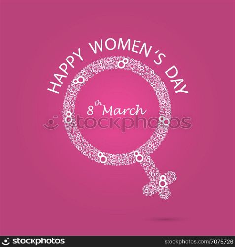 Women symbol and eight logo design. International women's day icon.Women's day symbol.Minimalistic design for international women's day concept.Vector illustration