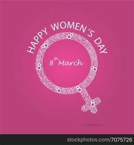 Women symbol and eight logo design. International women's day icon.Women's day symbol.Minimalistic design for international women's day concept.Vector illustration