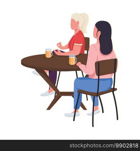 Women testing different foods flat color vector faceless character. Making delicious meals. Tasty drinks. Cooking isolated cartoon illustration for web graphic design and animation. Women testing different foods flat color vector faceless character