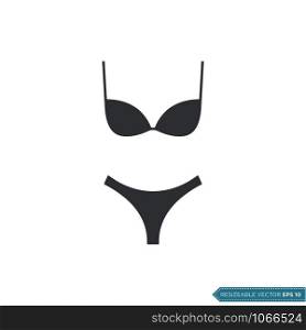 Women Underwear, Lingerie Set Icon Vector Template Flat Design Illustration Design