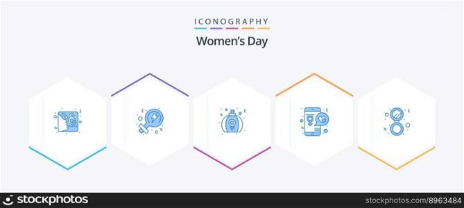 Womens Day 25 Blue icon pack including . lover. gift. love. app