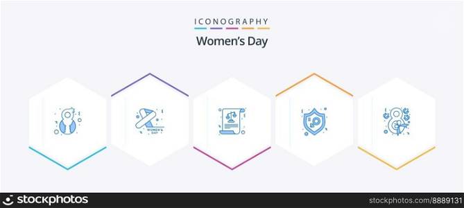 Womens Day 25 Blue icon pack including woman. law. justice. laws