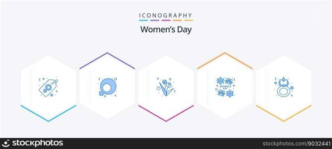 Womens Day 25 Blue icon pack including women. eight. present. day. day