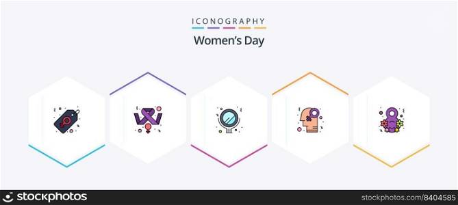 Womens Day 25 FilledLine icon pack including eight. homosexuality. homophile. feminism
