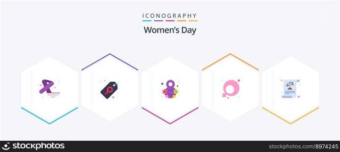 Womens Day 25 Flat icon pack including equality. women sign. women sign. gender. women celebrate