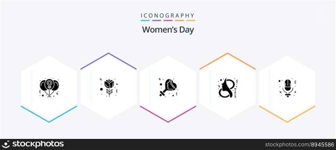 Womens Day 25 Glyph icon pack including day. symbol. gender. female. ay