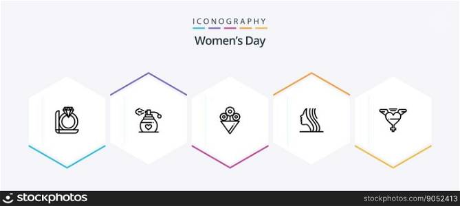 Womens Day 25 Line icon pack including day. women. love. gift. day