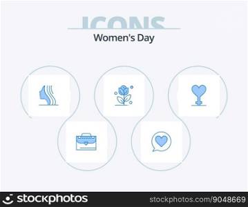 Womens Day Blue Icon Pack 5 Icon Design. . symbol. girl. gender. love